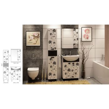 Зеркало-шкаф /Korall/ "Хризантема 55"