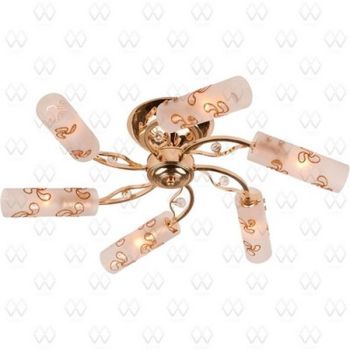 261011606  Люстра Олимпия желтое золото 6*60W Е14 220V  диам-60см, в-15см *1