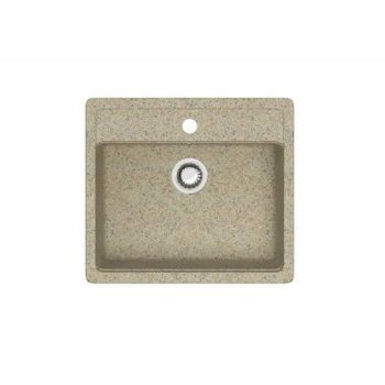Мойка из искусственного камня прямоугольная песочная матовая AGATA 9/Q5 (570х505х200 мм) *1