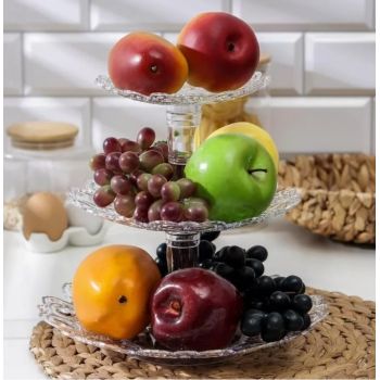 Ваза пластм. 3-х ярусная "Мелодия" 265х265х245мм прозрачная М6406 (ЗПИ "Альтернатива") *1/15