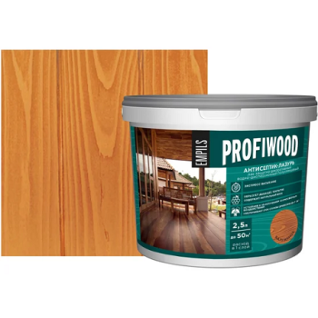Антисептик-лазурь для дерева полиакриловый калужница 2,5 кг PROFIWOOD *1/4