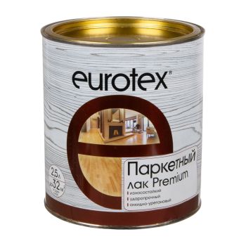 Лак алкидно-уретановый паркетный полуматовый  2,5 л Eurotex - Premium *1/3/144
