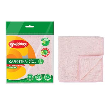 Салфетка для уборки д/кухни микрофибра 30х30см CM30-K-LB "Умничка" *1/60