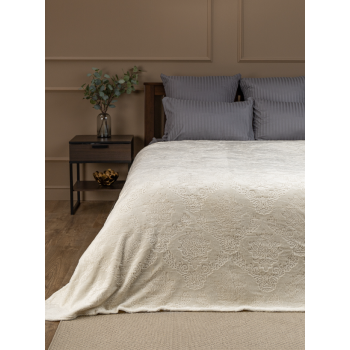 Плед 200*220см фланель дамаск молочный TF FNE ML 2022 11-0105 Absolute *1