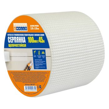 Сетка стр. армирующая "серпянка" самоклеящ. 0,1м х 45м "4WALLS"  SMF 107Т (А.Д.М.) *1/18