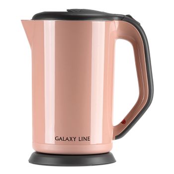 Чайник эл. нерж/пластик 1,7л 2000Вт GALAXY GL 0330 розовый, двойная стенка *1/6