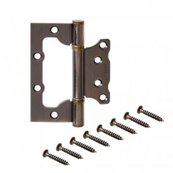 Петля без врезки 100*75*2,5мм БРОНЗА АВ (комплект 2шт.) АПЕКС *1/5/50