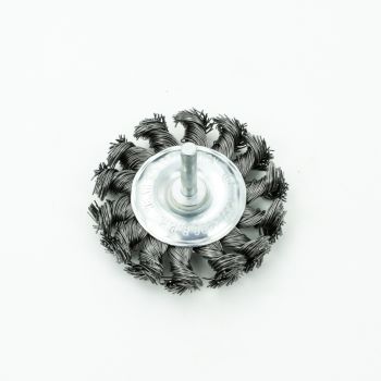 Щетка-крацовка "круглая" витая жесткая проволока 0,5мм 75мм для дрели арт.36703075 Bohrer *1/120