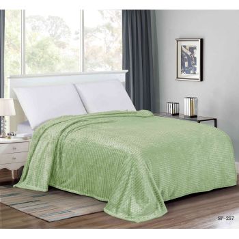 Плед 200*220см микрофибра жаккард зиг-зак салатовый арт.257 NOVEL  *1/8