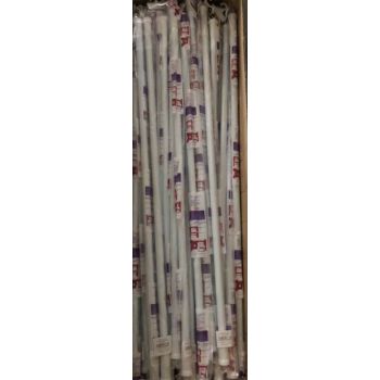 Карниз для ванной комнаты прямой БЕЛЫЙ 110-200см без колец, на распорках AQUADOMER *1/30/60