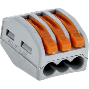 Клемма соединительная 3 конт. с рычажками  0,08-2,5мм2  (в уп4шт) NO-225-421 * 1/50