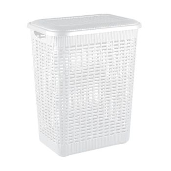 Корзина для белья пластм. 50л 560×420×310мм Белый арт.431293416 ("Бытпласт") *1/6