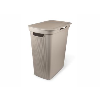 Корзина для белья пластм. 50л 542×470×310мм "Лайн" Бежевый арт.С706ПБЕЖ ("Мартика") *1/4