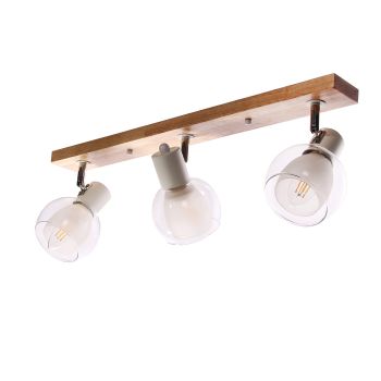 Светильник настенный (спот) N5105/3 WT+WOOD Е27 3*40Вт ( l=650;w=100;h=170)  VERNER LIGHTING *1