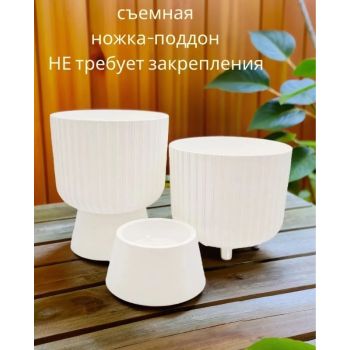 Кашпо пластм. "Бекер" 8,6л d верха 250мм h 295мм с поддоном Белый 5 0786 PL *1/3