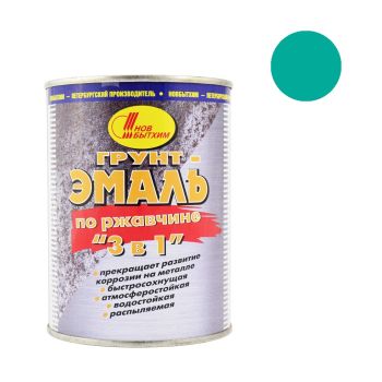 Грунт-эмаль по ржавчине зелёная 1 л Новбытхим RAL 6032**    *1/12/624