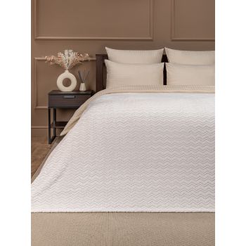 Плед 200*220см фланель жаккард зигзаг шампань TF FNZ ML3 rz 002/2022 NC Absolute *1