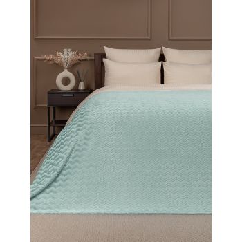 Плед 200*220см фланель жаккард зигзаг светло-бирюзовый TF FNZ MI2 028/2022 NC Absolute *1