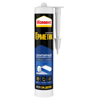 Герметик силиконовый санитарный прозрачный 280мл Момент для кухни и ванны 2002675 до-30*1/12