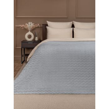 Плед 200*220см фланель жаккард зигзаг светло-серый TF FNZ GY8 036/2022 NC Absolute *1