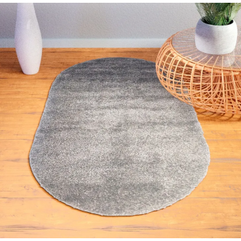 Ковер Фризе Шегги NIL T600 GREY овал 0,6*1 (0,6 м2)