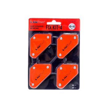 Угольник магнитный углы монтажа 45/90/135 до 4/16кг (4шт)  FIX KIT-4 FoxWeld *1/10