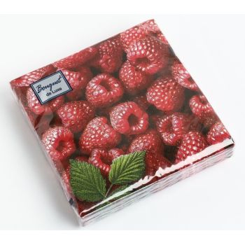 Салфетки бумажные 3сл 24*24см 25шт Bouquet de Luxe 3 Малина*15