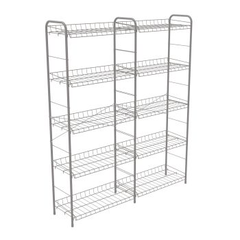 Стеллаж металл. "Ника" выс.1,57м, шир.1,3м, гл.0,28м, 5 полок Серый арт.СПУ3/С (Ижевск) *1