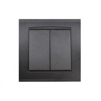 Выключатель "Бриллиант" СП 2кл. графит 10А IP20 UNIVersal 7947403-Gr *10/100