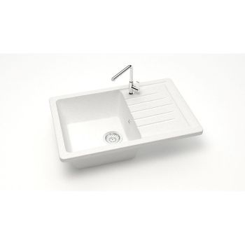 Мойка из искусственного камня прямоугольная белая матовая AGATA 16/G31 (740х490х210 мм) *1