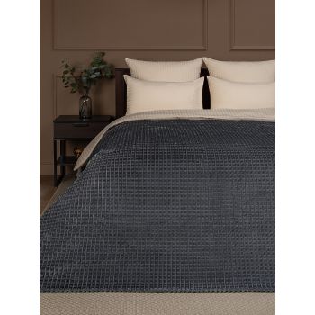 Плед 200*220см фланель жаккард кубики темно-серый FF FNJq DKGY2 041/2022 NC Absolute *1