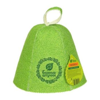 Шапка  банная "Банные штучки" с узором и логотипом, войлок 41369 *1/20