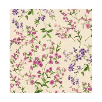Клеёнка на нетканой основе "Dekorama" "Васильки роз/фиолет"  шир.1,4м 256D *20