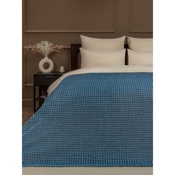 Плед 200*220см фланель кубики лёгкий синийYLS FNQL BL7 034/2022 NC Absolute *1