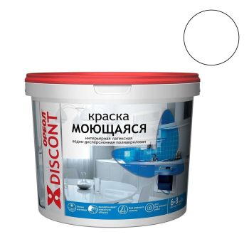 Краска латексная для стен и потолков 13 кг Дисконт Ореол моющаяся  *1/44