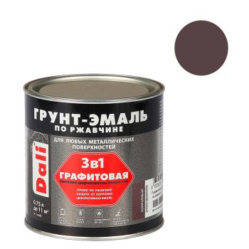 Грунт-эмаль по ржавчине коричневая графитовая  0,75 л DALI *1/6/576