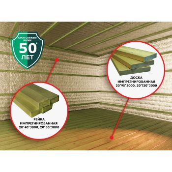 Доска 25х120х3000мм импрегнированный сорт АВ Сосна *5