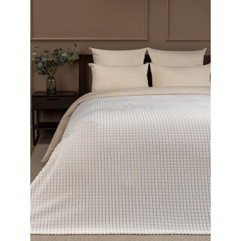 Плед 150*200см фланель жаккард кубики шампань FF FNJq ML3 002/1520 NC Absolute *1