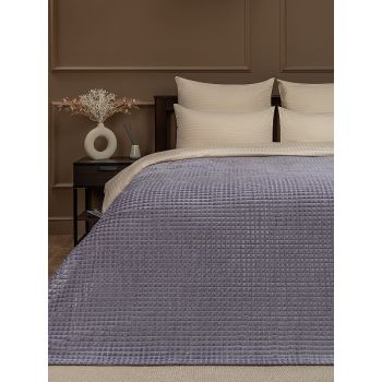 Плед 200*220см фланель кубики лёгкий сиреневый YLS FNQL DKLI3 050/2022 NC Absolute *1