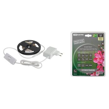 Лента светодиодная 3м 3,0К 4,8Вт/м IP20 SMD2835 блок/пит выкл SQ0331-0221 TDM *1/30