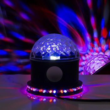 Световой прибор Хрустальный шар 54LED bluetooth черный 220V 4445773  *1/30