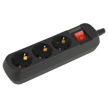 Корпус удлинителя 3 розетки с/з с выкл. 16А мощ. нагр 3500Вт ЧЕРНЫЙ ЭРА KX-3es-B *1/20