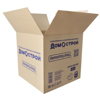 Коробка гофрокартон ДОМОСТРОЙ 500*500*500 с полуручками   *20/300