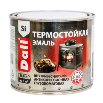 Эмаль термостойкая серебристая 0,4 л (до 700⁰С) DALI *1/6