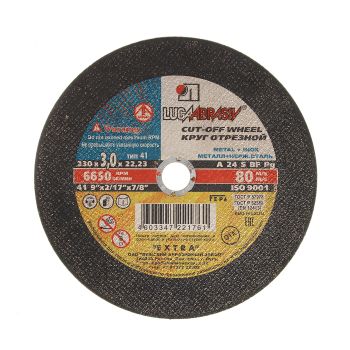 Круг отрезной 230*3,0*22 А24 S BF 80 2 по металлу  (Луга) *1/25/50