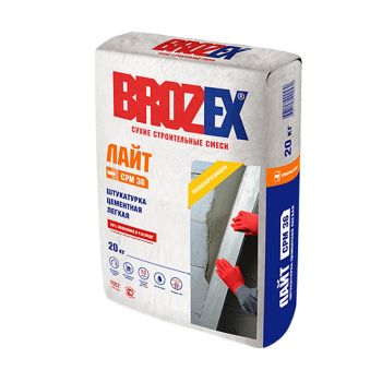 Штукатурка цементная СРМ 36 Лайт (ШС-36) 20 кг BROZEX *1/64