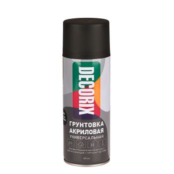 Грунтовка-аэрозоль акриловый черный 520/200 мл DECORIX (А802) *1/12