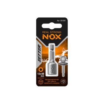 Ключ-насадка для кров.саморезов 13х48мм (1шт) магнитная 1/4" (551301) NUT SETTER *1/10/50/100