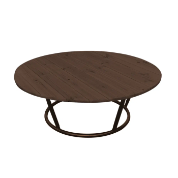 Стол террасный "Папасан" коричневый без ротанга, диаметр 97 см *1