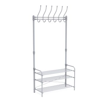 Вешалка напольная "Прихожая" "Ника" с полк.д/обуви,ш.0,83м,в.1,75м,гл.0,34м мат.Сер.ВПШ1/МС *1